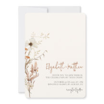 Wildflower Watercolor Minimal Wedding Invitation