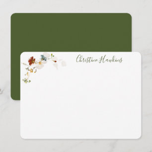 Wildflower Watercolor Pretty Floral Personalised N Card