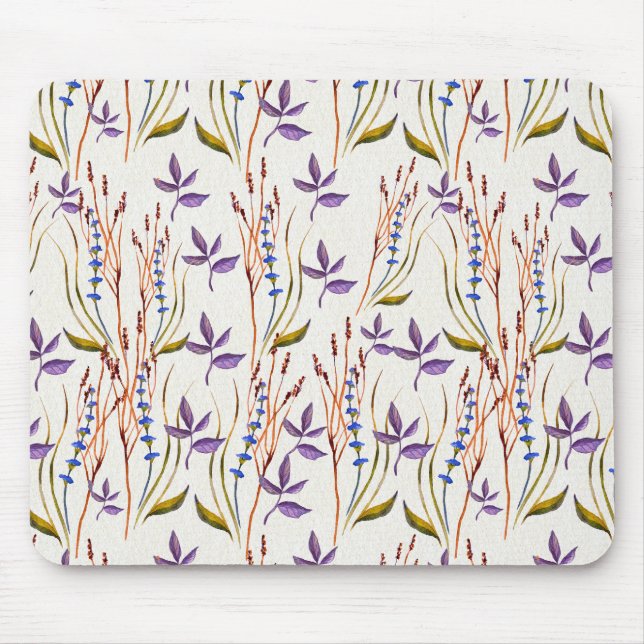 Wildflower Watercolor Print Mouse Pad (Front)