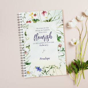 Wildflower Watercolor Scripture Personalised Notebook