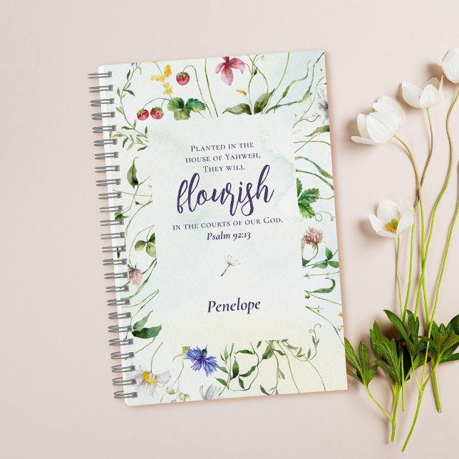 Wildflower Watercolor Scripture Personalised Notebook (Creator Uploaded)