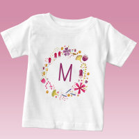 Wildflower Watercolor Wreath Monogram Initial