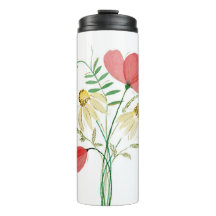 Wildflower Watercolour Thermal Tumbler – Hand-Pain