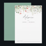 Wildflower Wedding Advice Card<br><div class="desc">This design features a row of delicate watercolor wildflowers. Perfect for elegant outdoor weddings.</div>