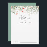 Wildflower Wedding Advice Card<br><div class="desc">This design features a row of delicate watercolor wildflowers. Perfect for elegant outdoor weddings.</div>