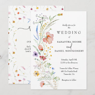 Wildflower Wedding All In One QR Code Invitation