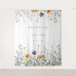 Wildflower Wedding Backdrop Tapestry