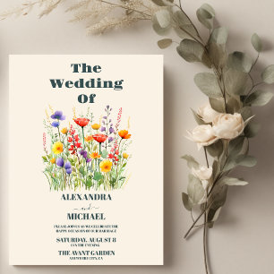 Wildflower Wedding Boho Country Floral Invitation