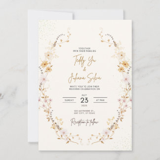 Wildflower Wedding Boho Floral for Rustic Weddings Invitation