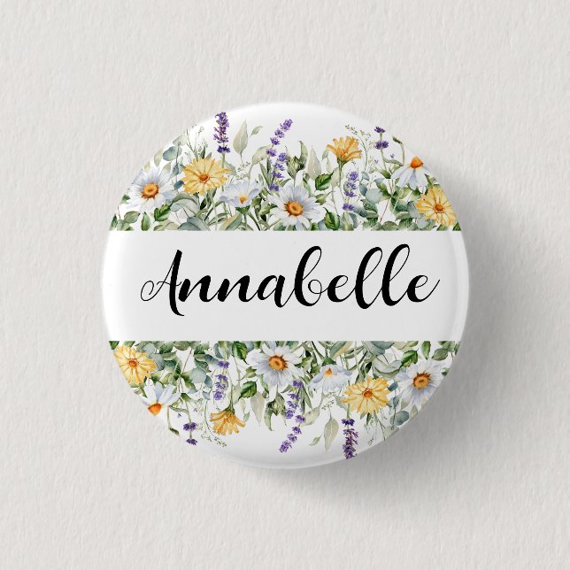 Wildflower wedding Bridesmaid Gift Floral 3 Cm Round Badge (Front)