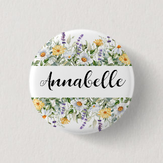 Wildflower wedding Bridesmaid Gift Floral 3 Cm Round Badge