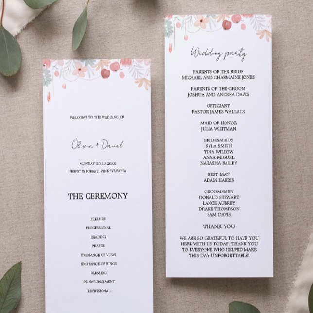 Wildflower Wedding Ceremony Program (Creator Uploaded)