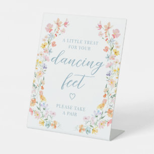 Wildflower Wedding Dancing Feet Flip Flops Sign