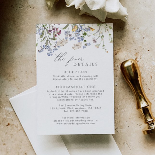 Wildflower Wedding Details Enclosure Card Floral (Creator Uploaded)