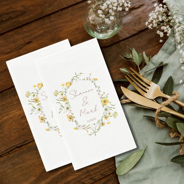 Wildflower Wedding Dinner Napkin (Creator Uploaded)