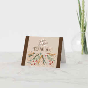 Wildflower Wedding Elegant Pretty Inspirivity  Thank You Card