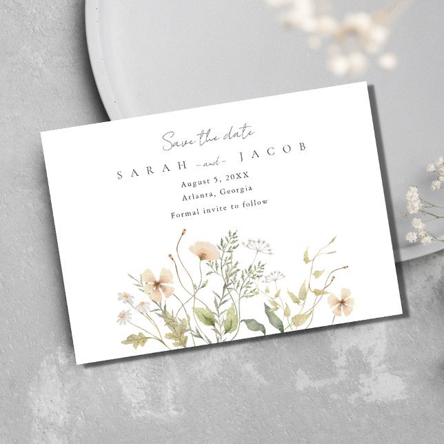 Wildflower Wedding Elegant Save The Date (Wildflower Wedding Elegant Save The Date)