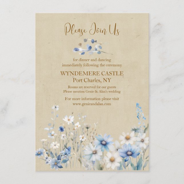 Wildflower Wedding Enclosure Card (Front)