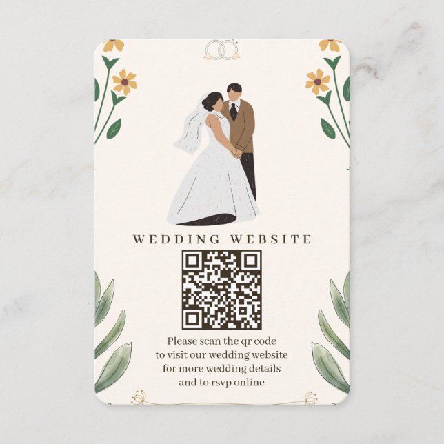 Wildflower Wedding Enclosure Card  (Front)