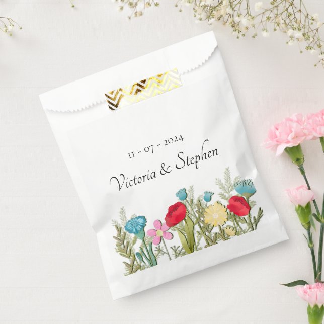  Wildflower Wedding Favour Bags (Sealed)