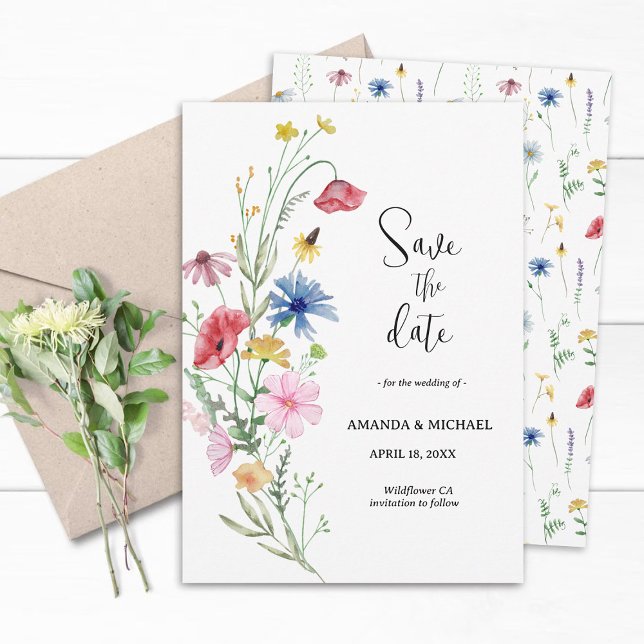 Wildflower Wedding Floral Save The Date (Creator Uploaded)