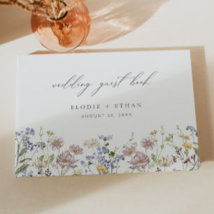 Wildflower Wedding Guest Book Floral Boho Modern