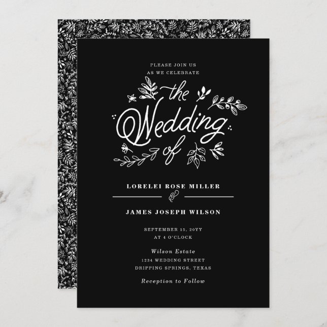 Wildflower Wedding Invitation (Front/Back)