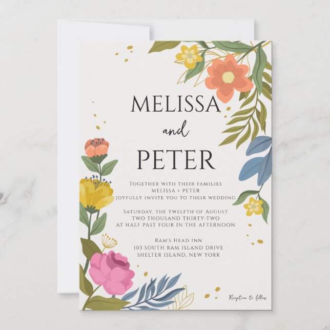  Wildflower Wedding Invitation (Front)