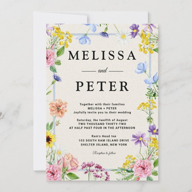 Wildflower  Wedding Invitation (Front)