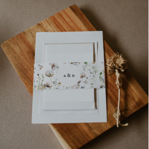Wildflower Wedding Invitation Belly Band