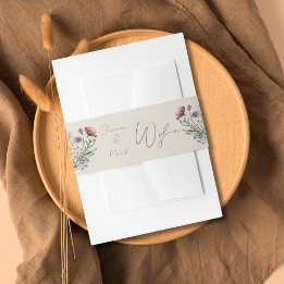 Wildflower Wedding Invitation Belly Band