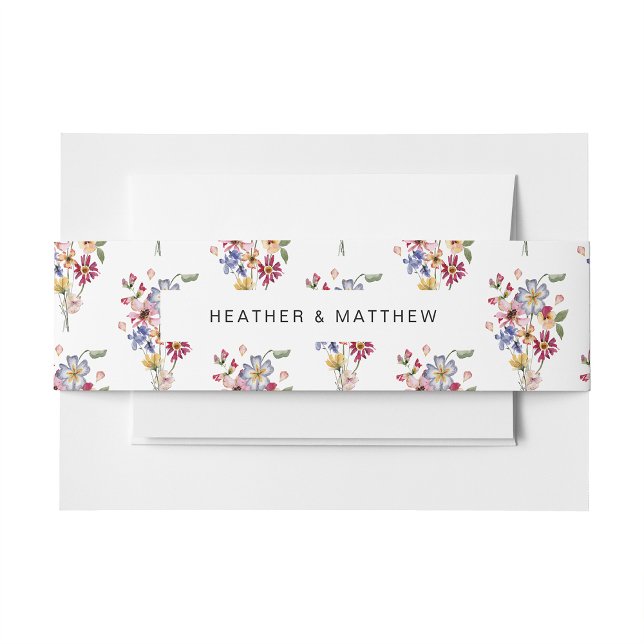 Wildflower Wedding Invitation Belly Band (Colorful Wildflower Wedding Invitation Belly Band by Painted Paperie
)