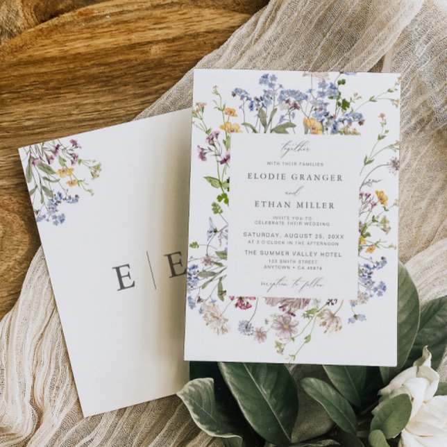 Wildflower Wedding Invitation Boho Whimsical (Creator Uploaded)