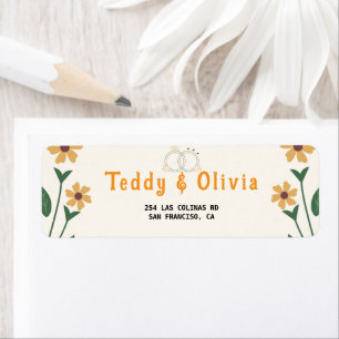 Wildflower Wedding Invitation Return Address Label