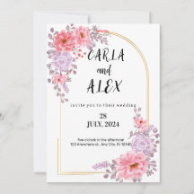 Wildflower Wedding Invitation Template, Printable