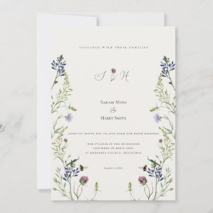 Wildflower Wedding Invitation Watercolor Floral