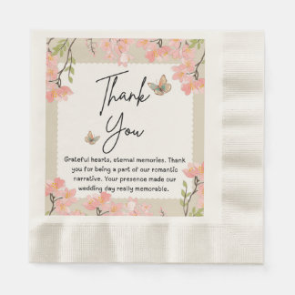 Wildflower wedding  napkin