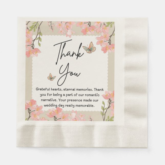 Wildflower wedding  napkin (Front)