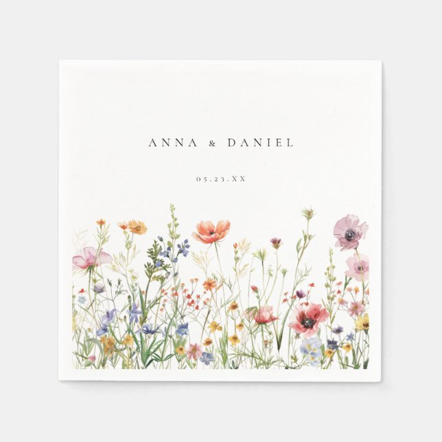 Wildflower Wedding Napkin (Front)