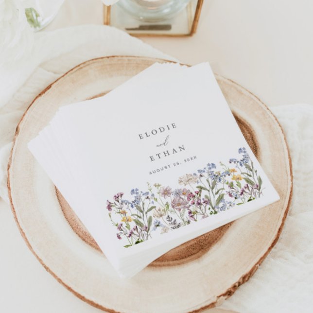 Wildflower Wedding Paper Napkins Floral Boho  (Creator Uploaded)