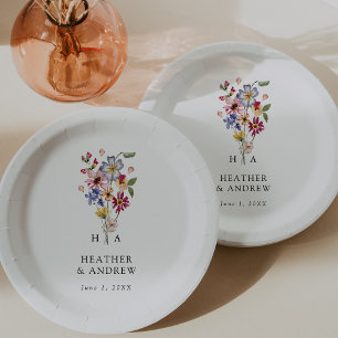 Wildflower Wedding Paper Plate