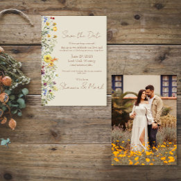 Wildflower Wedding Photo Save The Date