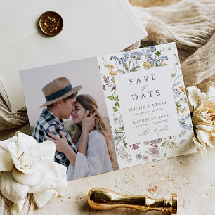 Wildflower Wedding Photo Save the Date Whimsical