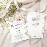 Wildflower Wedding Pretty Floral Name Frame Invitation<br><div class="desc">Wildflower wedding invitation with delicate wild flowers, beautiful calligraphy and a name frame on the back for your full names. This pretty watercolor wildflower design has dainty meadow flowers in pink lilac orange blue and yellow. Perfect for spring and summer themes from country floral garden to organic boho. If you...</div>