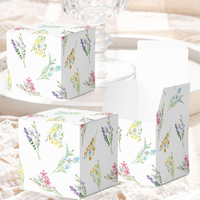 Wildflower Wedding Pretty Meadow Flower Favour Box (Favor Boxes from the Wildflower Meadow wedding collection by Darling & May)