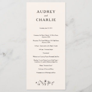 Wildflower Wedding Program