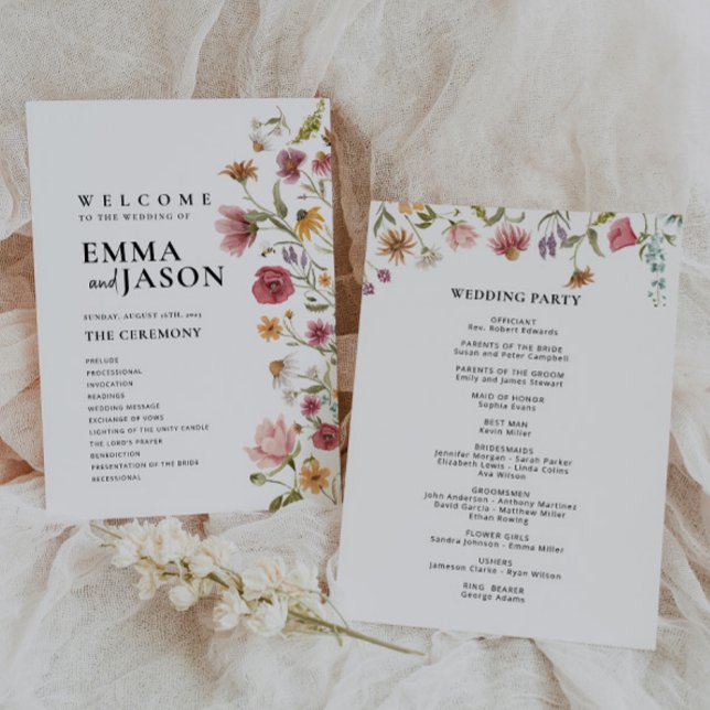 Wildflower Wedding Program  (Creator Uploaded)