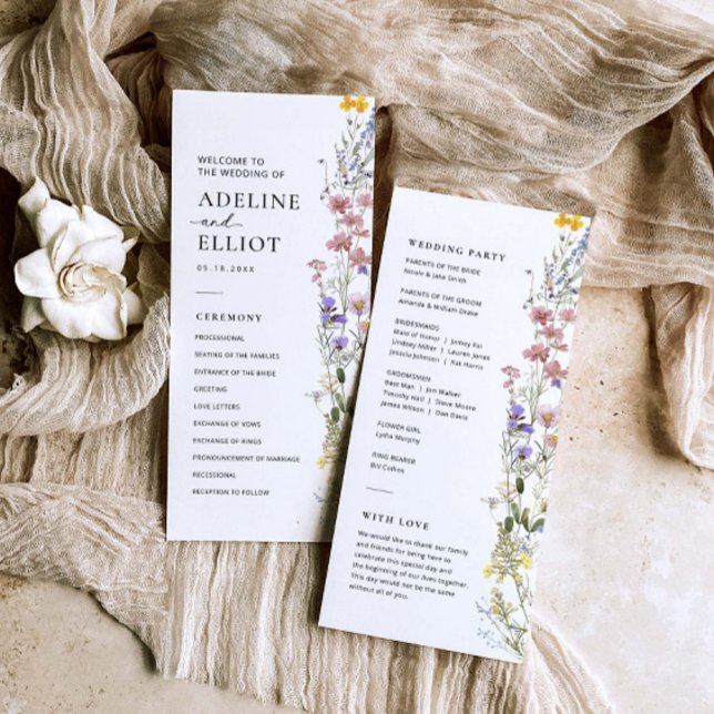 Wildflower Wedding Program Floral Wedding Program (Creator Uploaded)