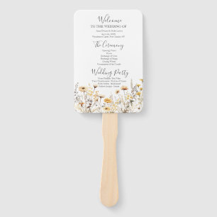 Wildflower Wedding Program Hand Fan