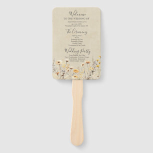 Wildflower Wedding Program Hand Fan